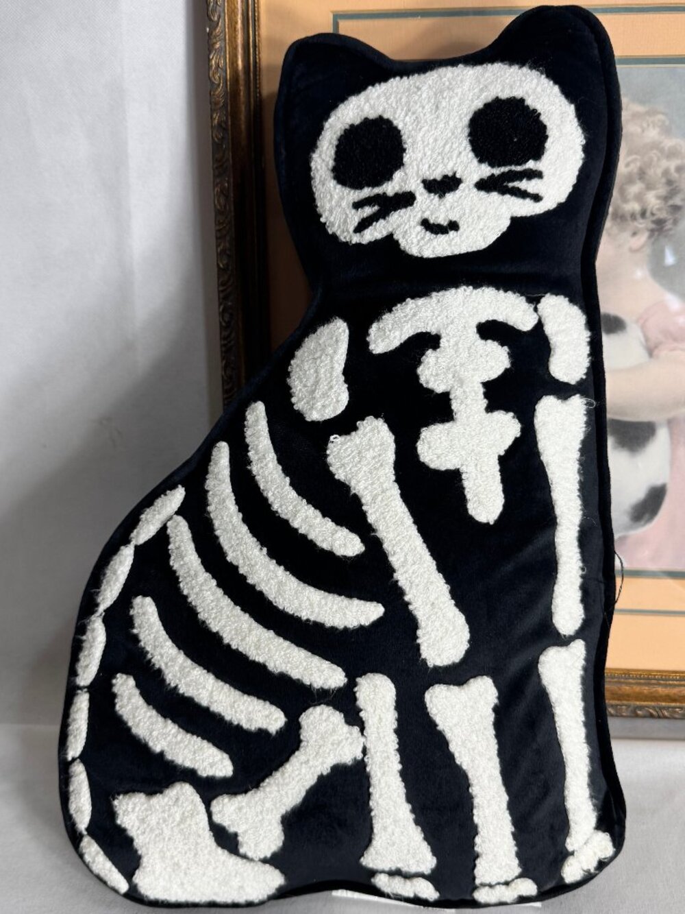 Pillow skeleton cat decorative by Storehouse.